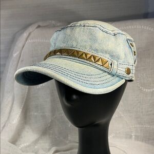 Denim jean cap with stud details